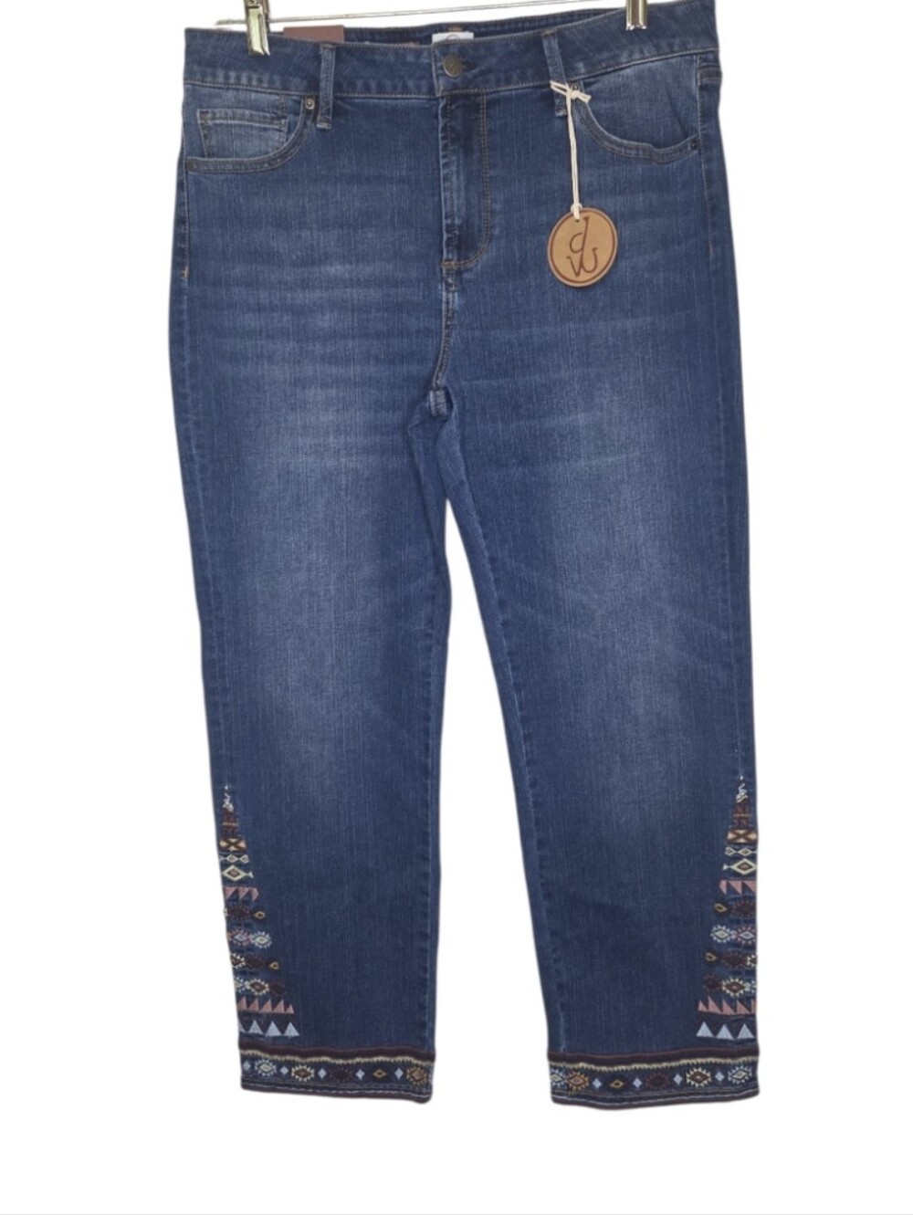 Driftwood Charlotte Southwestern Native American Cropped Straight Leg Jeans 10